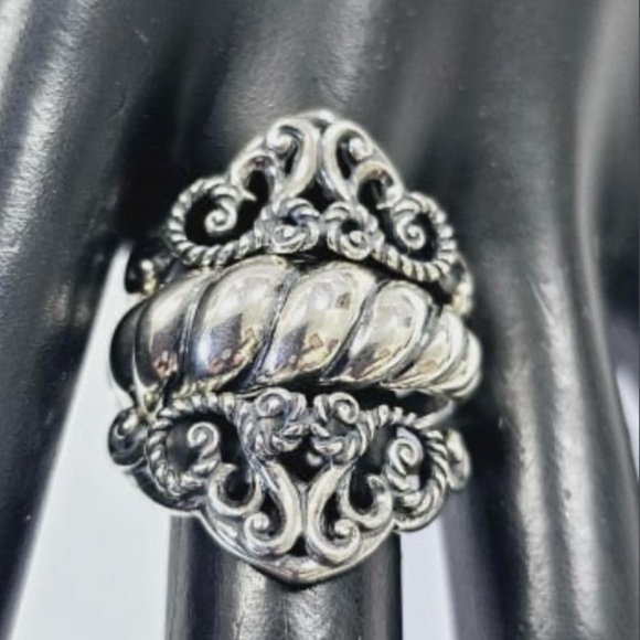 Carolyn Pollack Relios Sterling Silver Ring Set Size 9 - Picture 3 of 6
